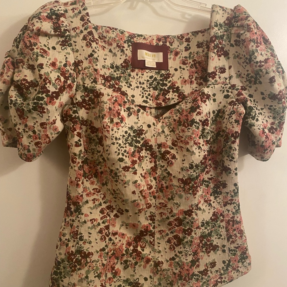 Anthropologie Maeve Floral Alchemy Printed Top